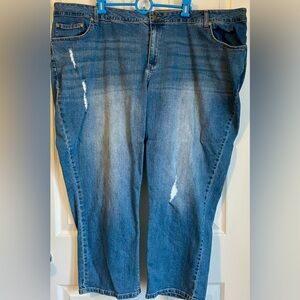Woman Within Distressed Capri Jeans-Size 28W